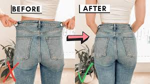 Pin through all of the bottom layer with your safety pin into the underside of the top layer and then back through the bottom layer. How To Take In The Waist Of Your Jeans No Sewing Easy Quick Nourish Your Glow