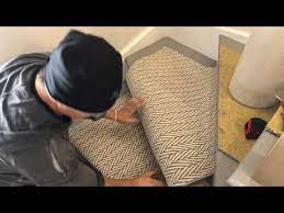 Installing A Carpet Runner On Pie Shapped Stairs Youtube Carpet Runner Stair Makeover Painted Stairs