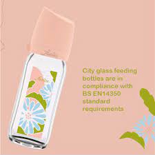 Heat Resistantα-33 Glass City series Feeding Bottle -Eternity-160ml - FARLIN