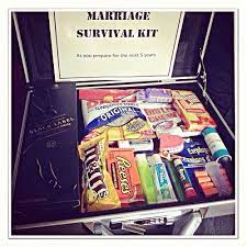 Funny gifts for married couples. Marriage Survival Kit Gave This To My Husband As A Gag Gift For Our 5 Yr Anniv Practical Wedding Gifts Anniversary Gifts For Husband Handcrafted Wedding Gifts