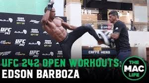 Edson barboza's crushing leg kicks enjoy watching low kick,middle check out edson barboza's highlight reel of knockout finishes before he steps into the octagon again to face justin gaethje at. Edson Barboza Kicks Like A Mule Ufc 242 Open Workouts Youtube