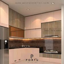 Desain kitchen set yang satu ini menggunakan kitchen set minimalis dengan bentuk island, atau yang biasa disebut dengan kitchen island. Model Kitchen Set Minimalis Modern Kombinasi Warna Hpl Portu Interior