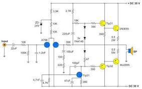 400w Power Amplifier Built Using Two Couples Of Power Transistors That Are Tip31 With Tip32 And 2n3055 With Mj2 Power Amplifiers Hifi Amplifier Audio Amplifier