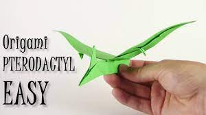 Origami Pterodactyl EASY origami dinosaur - Yakomoga Origami easy tutorial  - YouTube