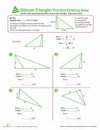 Geometry Detective Area Of A Triangle 1 Worksheet Education Com Area Worksheets Finding Area Obtuse Triangle