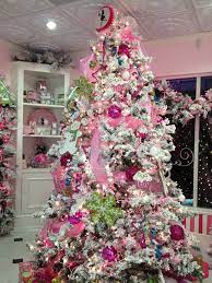 Snow White Christmas Tree With Pink And Green Cupcake Shop Christmas Tree Tree Pink Cupcake Theme Holiday Christmas Tree Christmas Pink Christmas