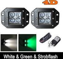 Truck Lights 4pcs 5" RGB Halo Chasing 4D Flush Mount LED Work Light 24W  Reverse Cube Pods Kit LED Lights For Honda Accord