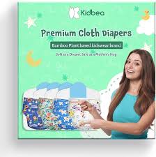 Buy Kidbea Premium Adjustable Baby Cloth Diaper Washable & Reusable  Breathable & Skin-Friendly 4 Diapers & 4 Organic 100% cotton insertspads  ...