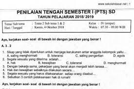 Soal ini juga dapat dijadikan bahan. Soal Ulangan Pts Kelas 4 Tema 2 Subtema 1 2 Sekolahdasar Net