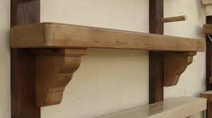 Oak mantel shelf with corbels. American Oak Coole Fencing Timber Mantels