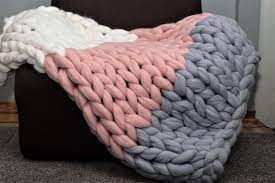 Throw Blanket Multi Colored Chunky Knit Blanket Diy Chunky Knit Blanket Pattern Chunky Knit Throw Blanket