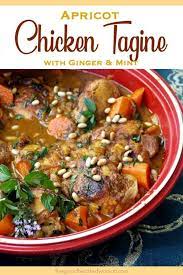 Apricot Chicken Tagine With Ginger Mint Recipe Chicken Tagine Tagine Cooking Tagine Recipes
