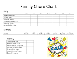 daily chore chart template unique daily family chore chart