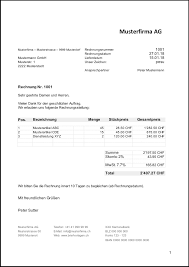 Der kaufvertrag bildet die grundlage für einen handel, bei dem ein gegenstand gegen geld an jemand anderen übergeben wird. Rechnungsvorlage Schweiz Im Word Excel Format Kostenlos