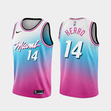 In 2017, vice was born: Miami Heat 2020 21 City Edition Vice Blue Pink Jersey Basketballjerseys