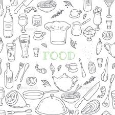 Food And Drink Outline Doodle Background Doodle Background Doodles Picky Eater Recipes