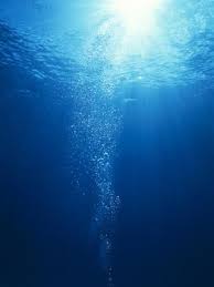 Bright Light Shooting To Surface Of Deep Blue Sea With Trail Of Bubbles Photographic Print Art Com Blue Aesthetic Dark Light Blue Aesthetic Blue Aesthetic