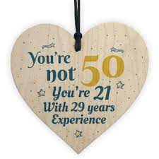 Give a birthday gift you know they'll love with a thoughtful present from me to you. Red Ocean 50th Birthday Gift Wooden Heart 50 For Dad Mum Sister Friend Funny Sign Keepsake Buy Online In Cayman Islands At Cayman Desertcart Com Productid 78187851