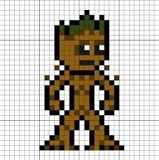 Groot Teenage Perler Bead Pattern Perler Bead Art Pixel Art Grid Pixel Art