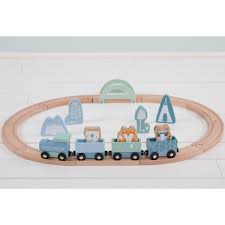 Little Dutch Holz Eisenbahn Set Mit Schienen Blau Com Imagens