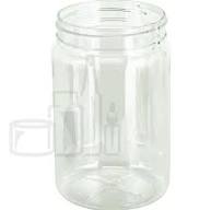 64oz Clear PET Plastic Round Jar with 110-400 Neck Finish(Tray Packs)