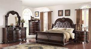 Most bed styles have the option of built in drawers, giving you additional storage without taking up more space. Buy Crown Mark B1600 Stanley King Sleigh Bedroom Set 5 Pcs In Brown Cherry Faux Leather Online