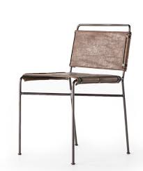 Trysta Dining Chair Distressed Brown Modern Leather Dining Room Dining Chairs Leather Side Chair