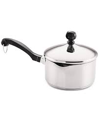 Farberware 1.5 qt 18/10 sauce pan with lid. Farberware Classic Stainless Steel 1 Qt Straining Saucepan Lid Reviews Cookware Kitchen Macy S