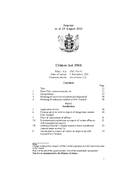 Guardianship of infants act 1961 (revised 1988). New Zealand Crimes Act 1961 Theft Forgery