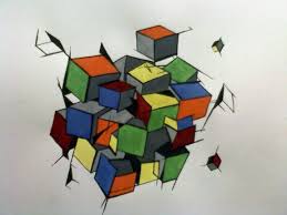 Rubik S Cubism By Reverendbonobo On Deviantart Rubix Cube Cubism Drawing Borders