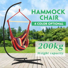 Cctro hanging rope hammock chair swing seat, this comfortable and trendy hammock swing is the perfect addition to any indoor or outdoor space. Hammock C Steel Stand Frame For Hanging Air Porch Swing Chair Indoor Outdoor New Yard Garden Outdoor Living Home Garden