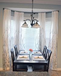 Panel Curtain Luxury White Bay Window S Window Treatments With Blinds For Dining Room Wi Dining Room Window Treatments Dining Room Windows Dining Room Curtains
