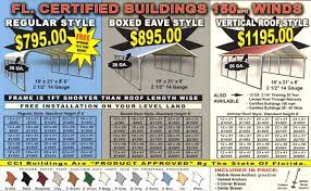 Buy Carports In Florida And Save Alan S Factory Outlet Steel Carports Custom Metal Buildings Metal Building Kits