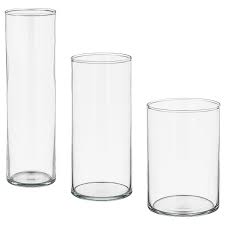 Cylinder Vase Set Of 3 Clear Glass In 2020 Cylinder Vase Clear Glass Vases Glass Vases Centerpieces