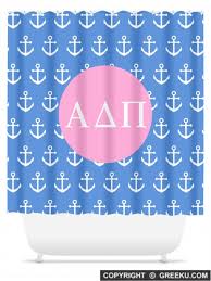 Sorority Anchors Pink Shower Curtain Free Shipping Order For Your Sorority Shown In Alpha Delta Pi Pink Shower Curtains Sorority Sorority Merchandise