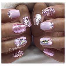Cute Short Bling Nails Bling Nails Pink Bling Nails Bling Acrylic Nails