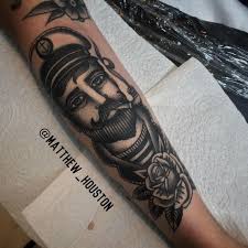 Black And Gray Traditional Tattoo Sleeve Sweet Black And Grey Sailor Done More Traditional Tattoo Black And Grey Traditional Tattoo Traditional Sailor Tattoos