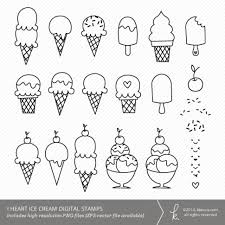 Black And White Cartoon Ice Cream Clipart I Heart Ice Cream Personal Commercial Line Clip Art Vector Ice Cream Tattoo Bullet Journal Themes Bullet Journal Doodles