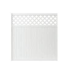 Veranda Lewiston 6 Ft H X 6 Ft W White Vinyl Lattice Top Fence Panel 128011 The Home Depot White Vinyl Fence Vinyl Fence Panels Vinyl Fence
