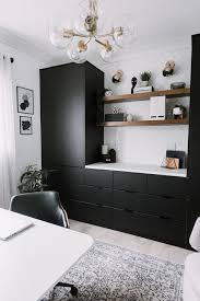 Wow A Stunning Modern Home Office Renovation Reveal This Stunning Space Features Black Ikea Kungsback Modern Home Office Home Office Design Home Office Space
