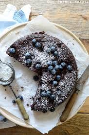 Dark Chocolate Olive Oil Cake With Blueberries And Ginger Recipe Chocolate Olive Oil Cake Savory Dessert Blueberry Chocolate