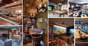 In this vibrant san francisco bachelor pad, a bar painted in very green by benjamin moore is accented with a funky fish eye mirror, and topped with classic liquor decanters to mature the youthful space. 52 Best Man Cave Ideas And Designs For 2021 Decor Home Ideas