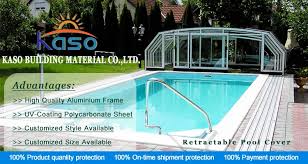 Aluminium pool screen enclosure kits cost $5 to $15 per square foot, and rounded, telescopic enclosures with glass or polycarbonate panels run $15 to $30 per square foot and up. Cheap Cost Shelter Roof Tent Diy Retractable Polycarbonate Swimming Screen Kit Pool Enclosure Telescopic Buy Pool Enclosure Telescopic Outdoor Telescopic Enclosure Cover Dome Swimming Pool Tent Polycarbonate Telescopic Enclosure Poland Swimming Pool Roof