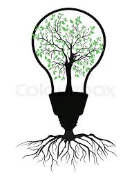 Isolated The Green Light Bulb Tree Stock Vector Colourbox