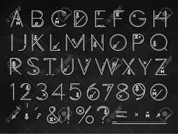 Technical drawing is also called functional drawing because it use to represent the design of objects that needs to be constructed or formed . Font Of Flat Lines The Entire Alphabet Stylized Drawing With Chalk Royalty Free Cliparts Vectors And Stock Illustration Image 37323376