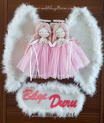 Begonya Kardes Melek Kanatli Kizlar Bebek Kapi Susu Christmas Ornaments Holiday Decor Novelty Christmas