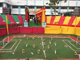 Master pada ramtara park feni design. Chiranjit Ojha A Twitter A Saraswati Puja Pandal With Kolkataderby As A Theme Eastbengal Mohunbagan Indianfootball