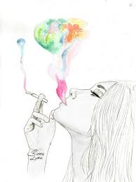 Image About Girl In To Paint By Aida Ruiz On We Heart It Dark Art Drawings Cool Art Drawings Smoke Drawing