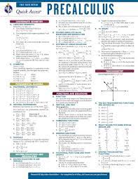 Precalculus Rea S Quick Access Reference Chart Precalculus Calculus Math Methods