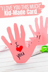 Crafting a birthday card also makes for a fun and easy creative project the entire family can get in on. I Love You This Much Kid Made Card With Video Sugar Spice And Glitter
